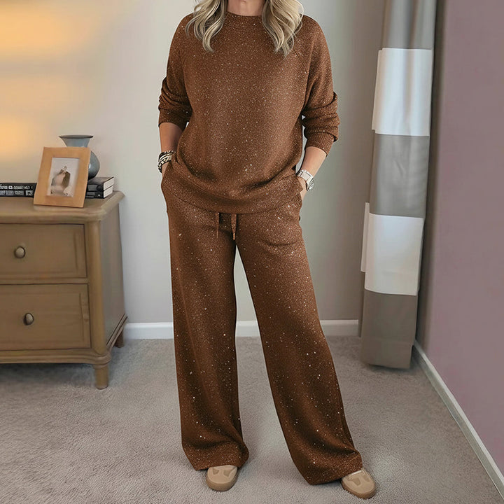 Freyja - Sæt med glimmerbukser og sweater