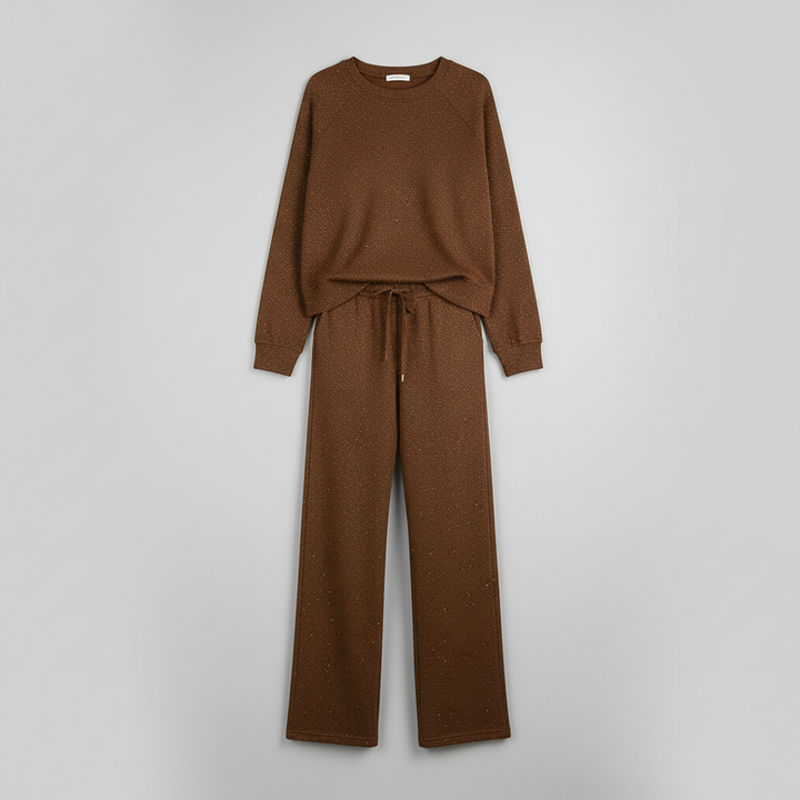 Freyja - Sæt med glimmerbukser og sweater