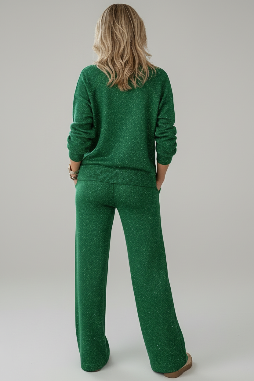 Freyja - Sæt med glimmerbukser og sweater