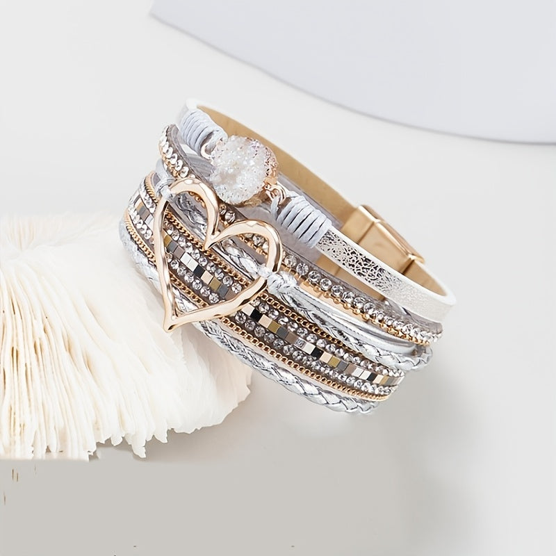 Boho Multilags Læderarmbånd