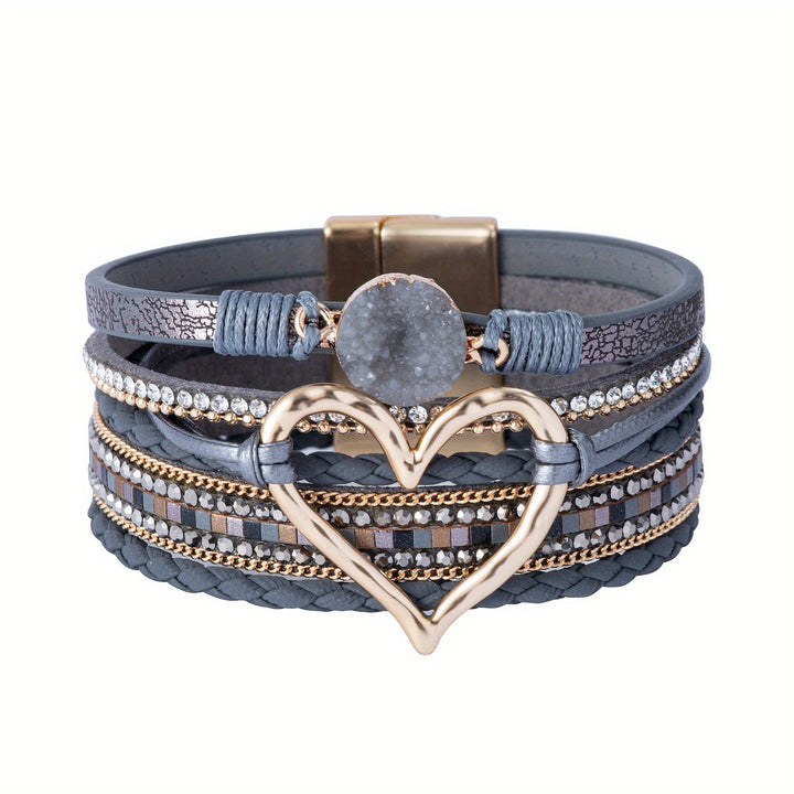 Boho Multilags Læderarmbånd