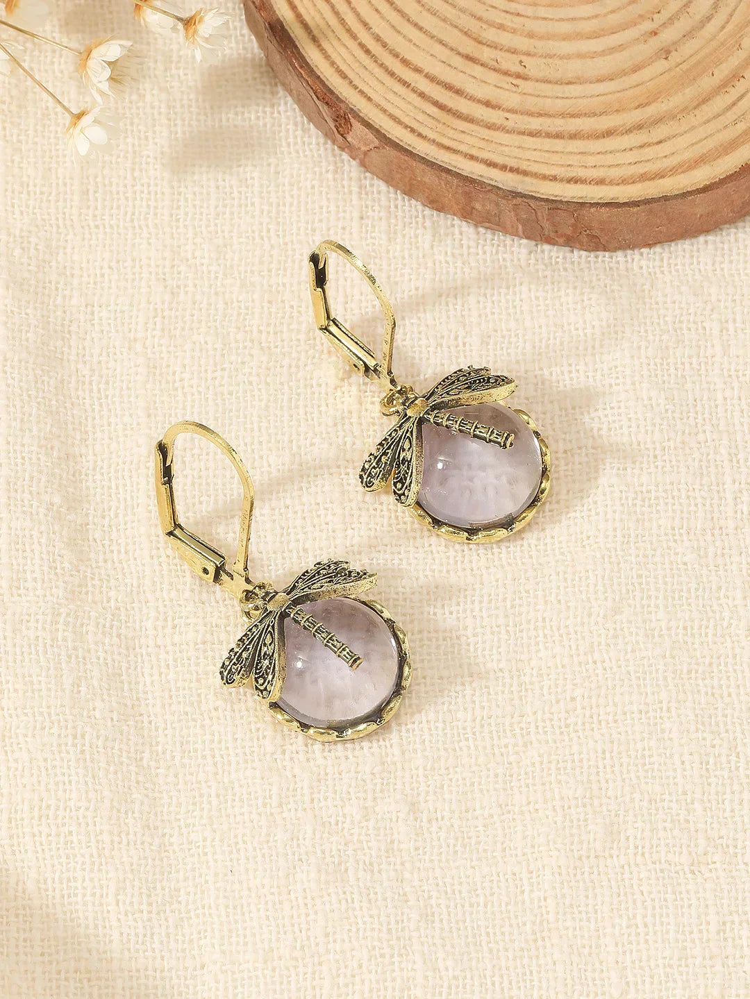 Sølv runde øreringe med en guldsmed