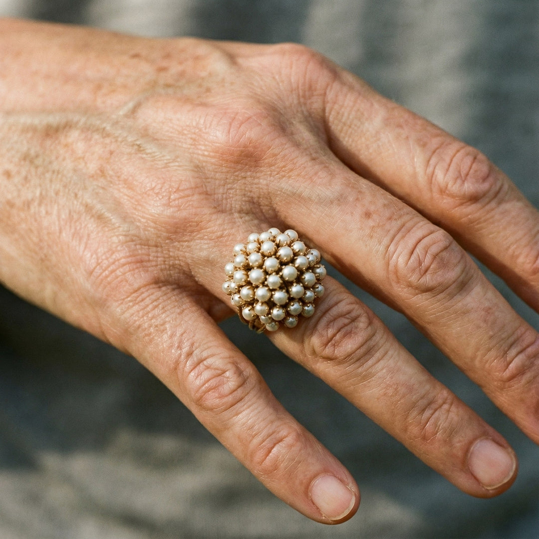 Ringen med perleindsatser