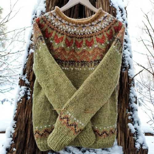 Isla – Varm trøje med klassisk vævet mønster