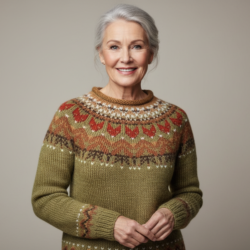 Isla – Varm trøje med klassisk vævet mønster