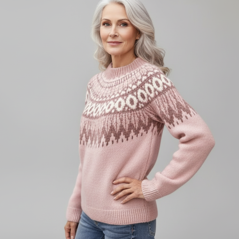 Livia – Blød vintertrøje med raffineret skuldermønster