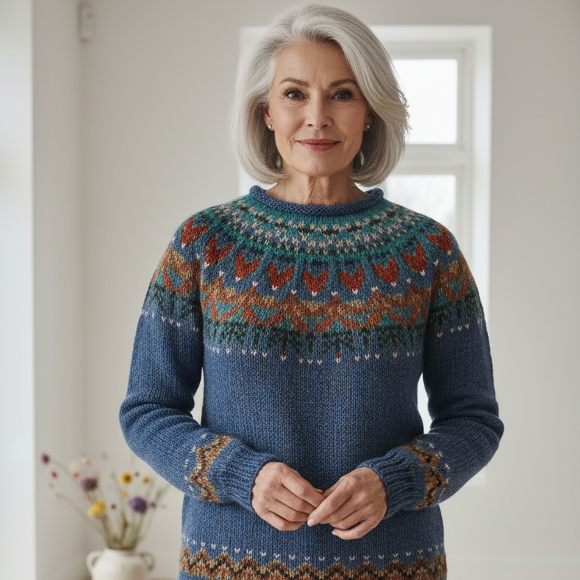 Imogen – Strikkede sweater med traditionelt mønster