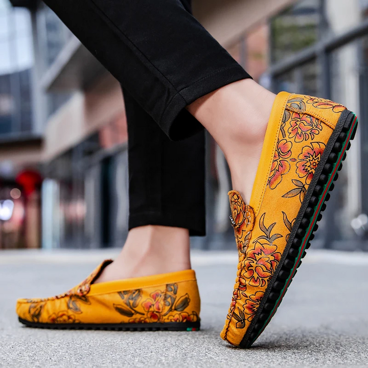 Blomster Læder Loafers