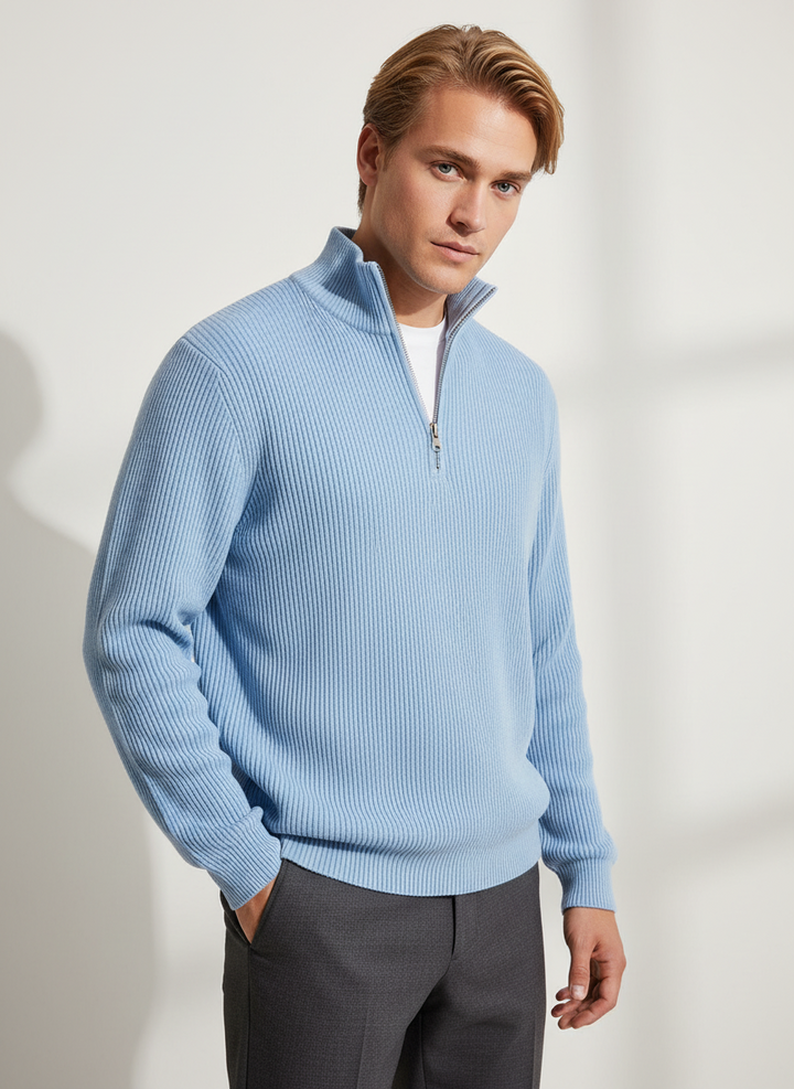 Viggo™ | Old Money sweater med halv lynlås