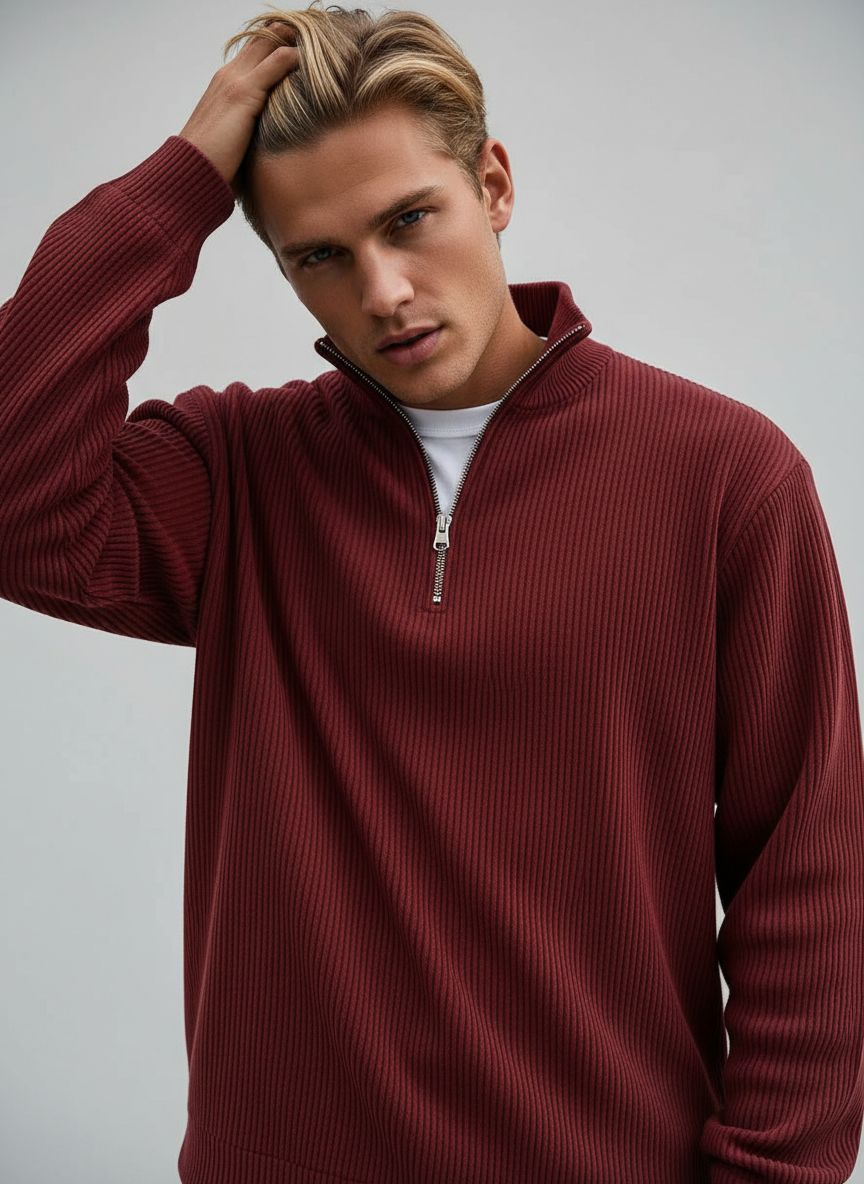 Viggo™ | Old Money sweater med halv lynlås