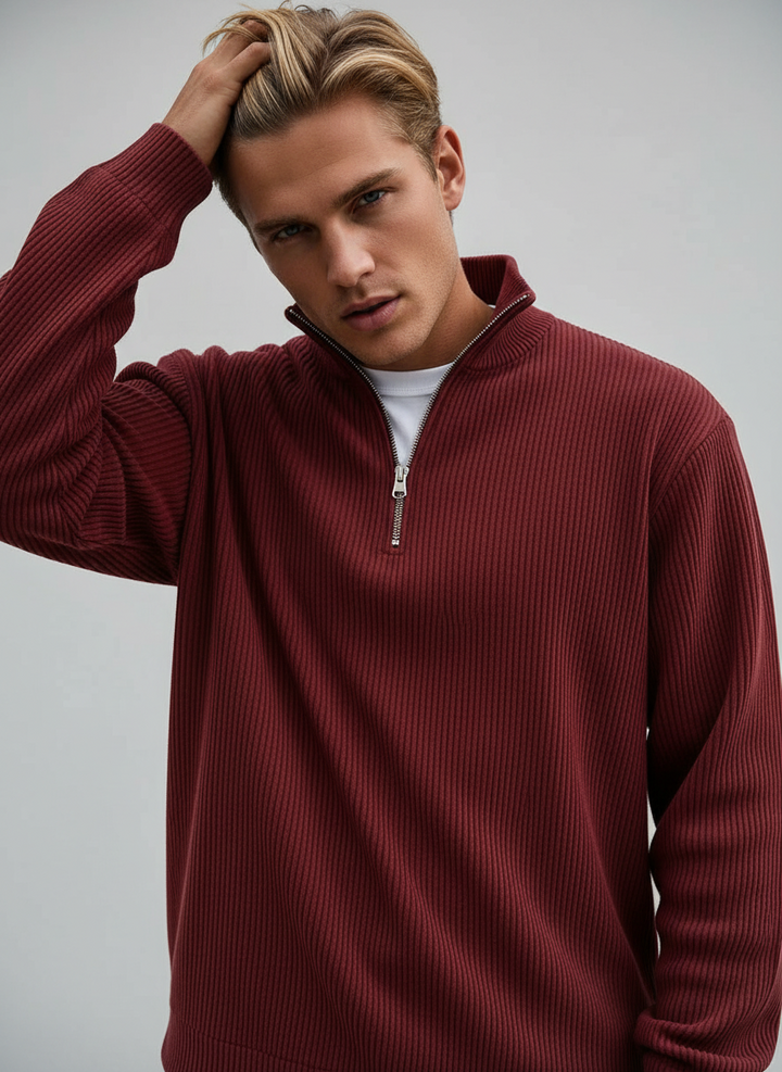 Viggo™ | Old Money sweater med halv lynlås