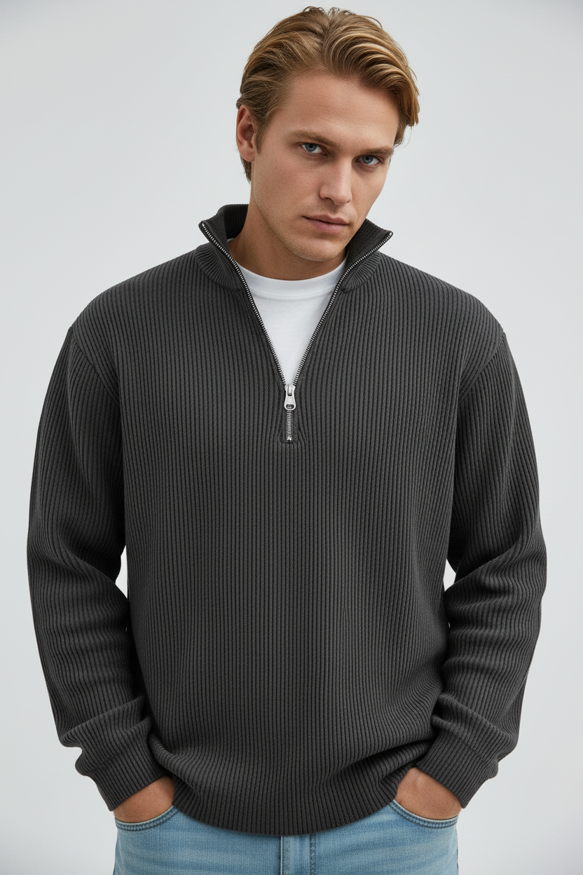 Viggo™ | Old Money sweater med halv lynlås