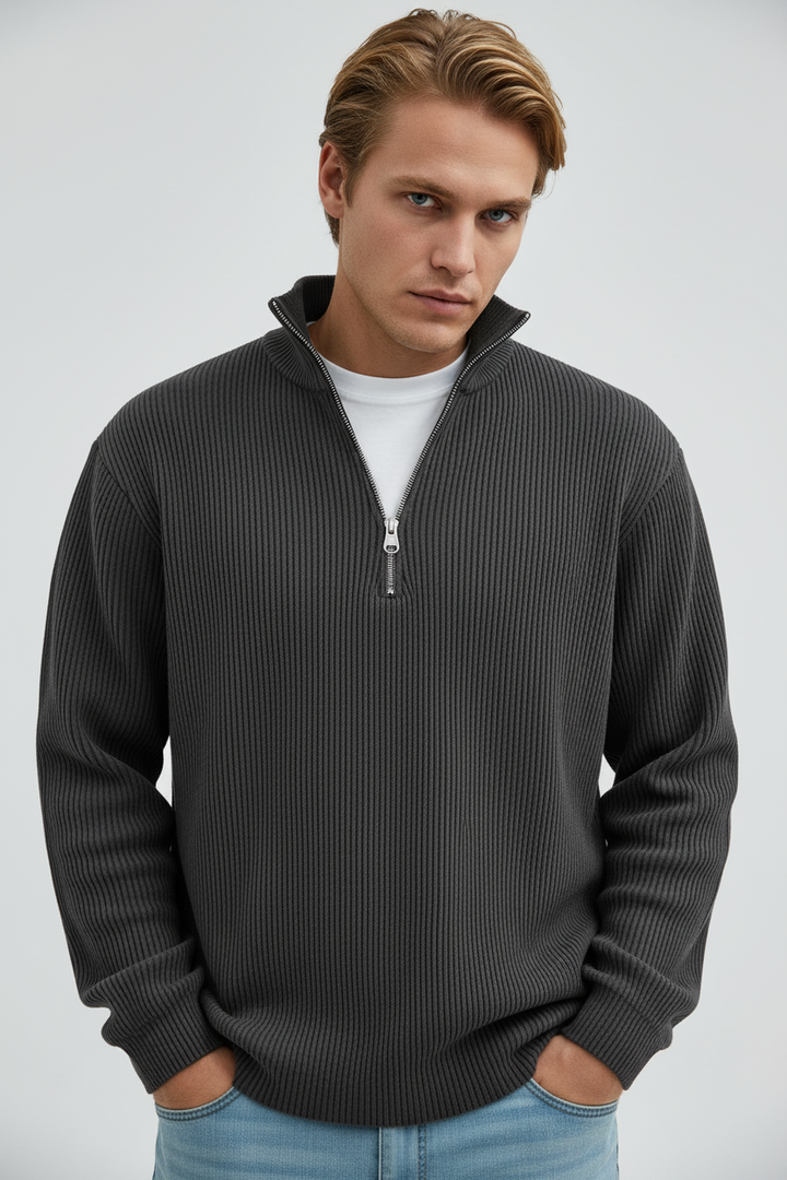 Viggo™ | Old Money sweater med halv lynlås