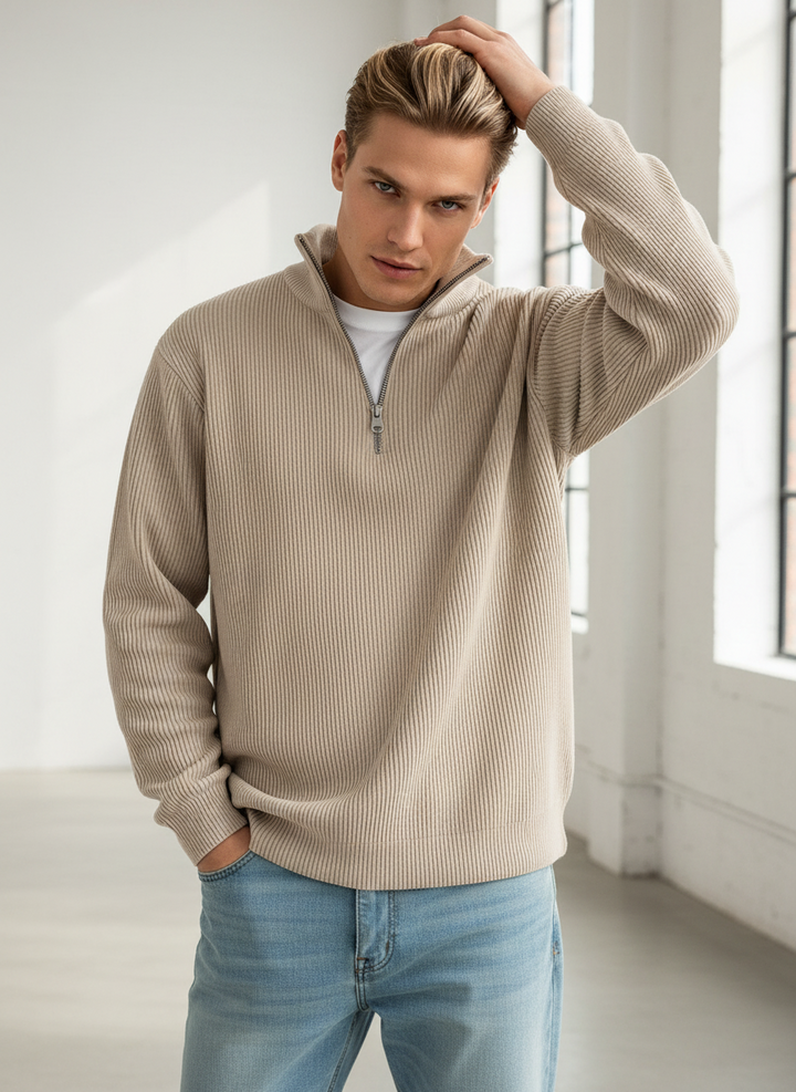 Viggo™ | Old Money sweater med halv lynlås