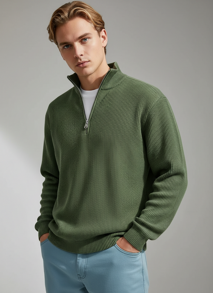 Viggo™ | Old Money sweater med halv lynlås