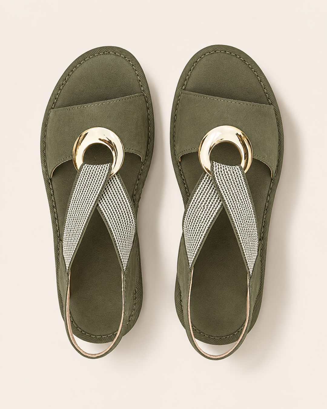 Mette - Komfortable sandaler med stabil sål og gyldent detalje