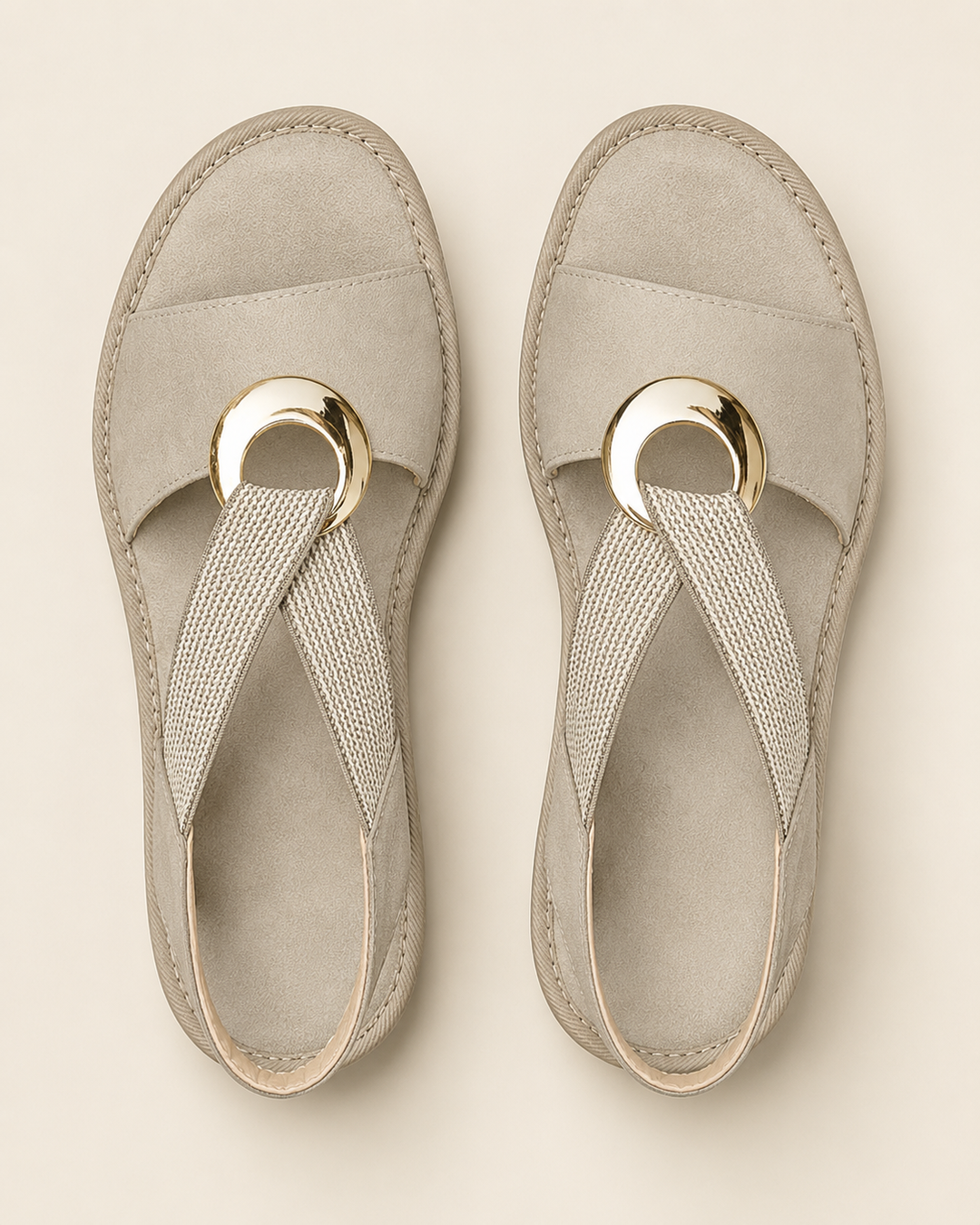 Mette - Komfortable sandaler med stabil sål og gyldent detalje