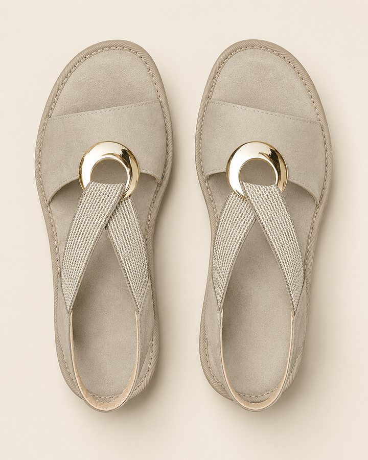 Mette - Komfortable sandaler med stabil sål og gyldent detalje