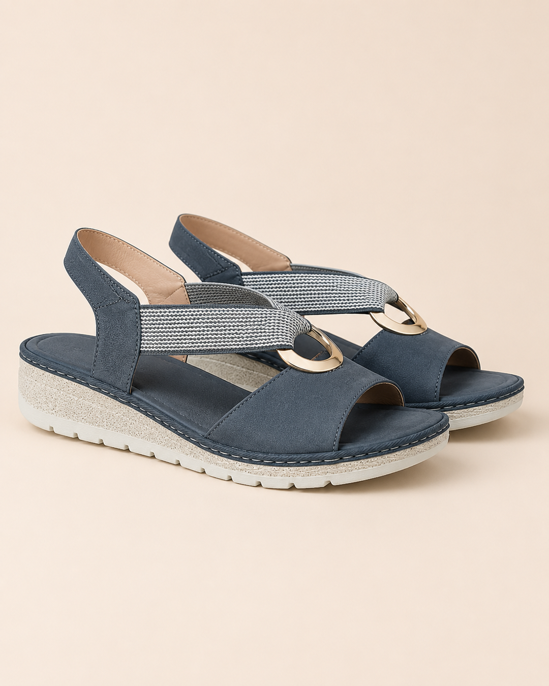 Mette - Komfortable sandaler med stabil sål og gyldent detalje