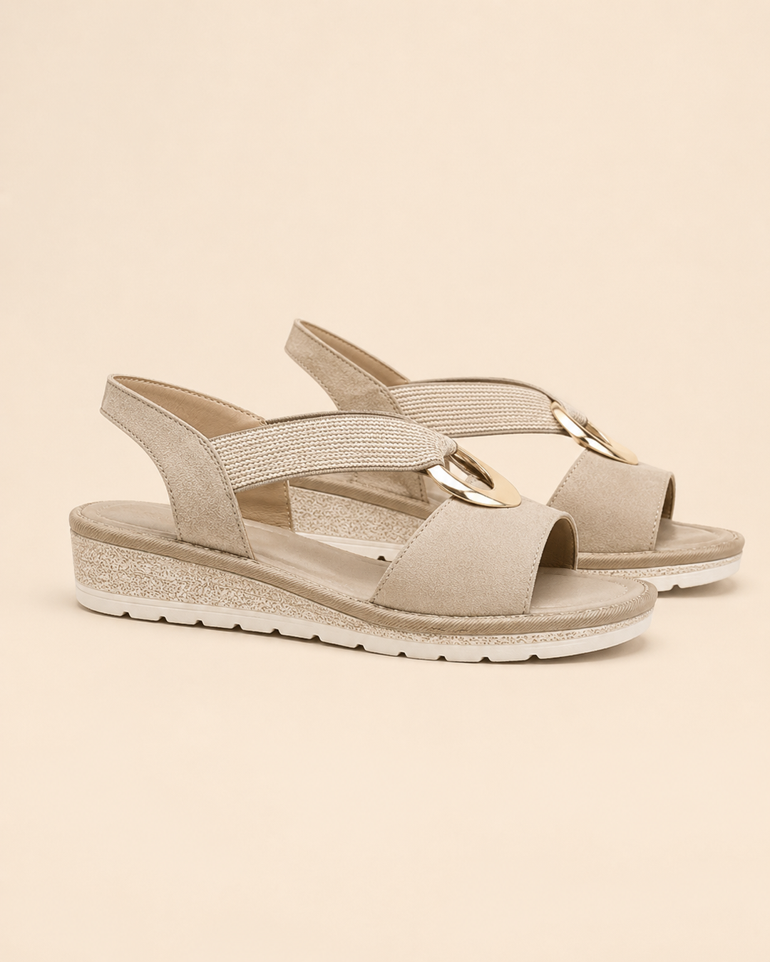 Mette - Komfortable sandaler med stabil sål og gyldent detalje