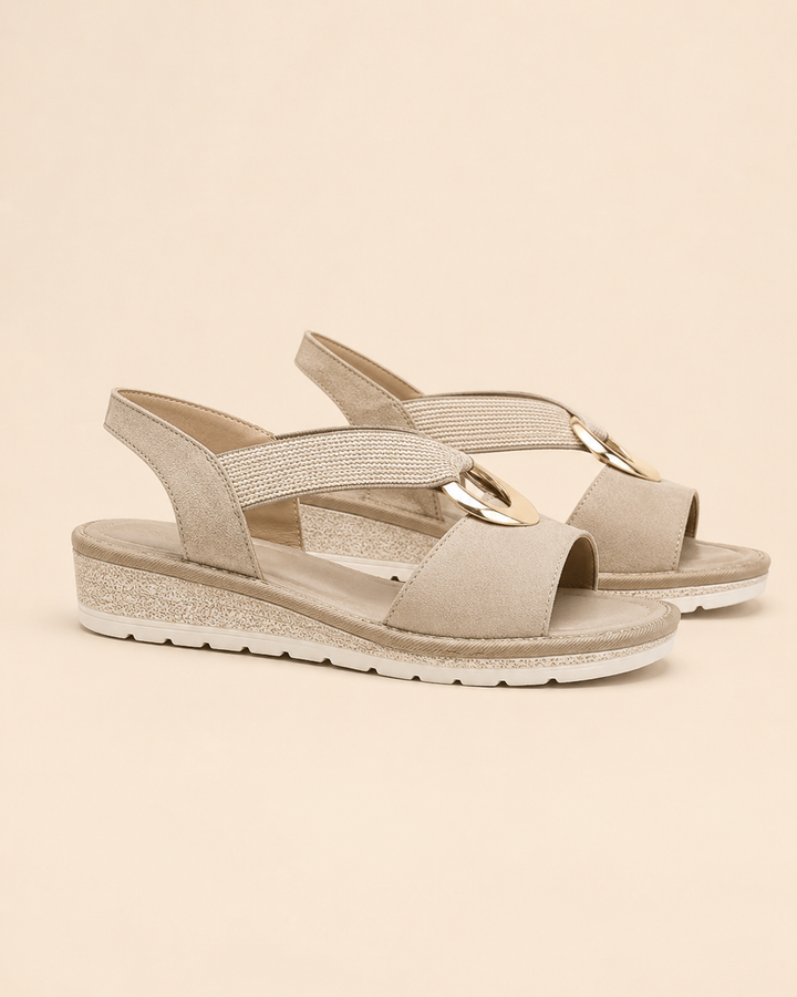 Mette - Komfortable sandaler med stabil sål og gyldent detalje