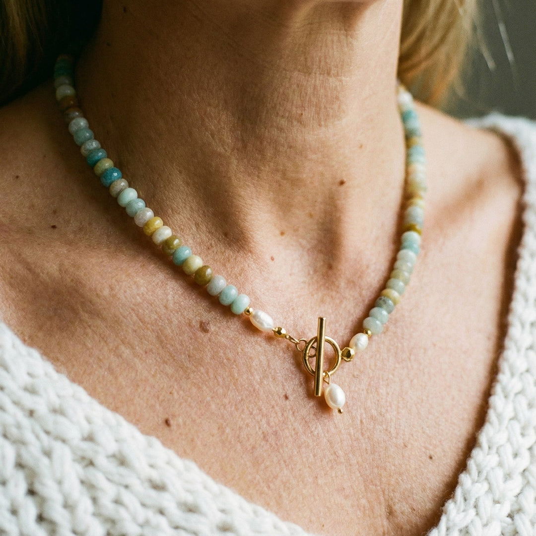 Vintage guldhalskæde med sten