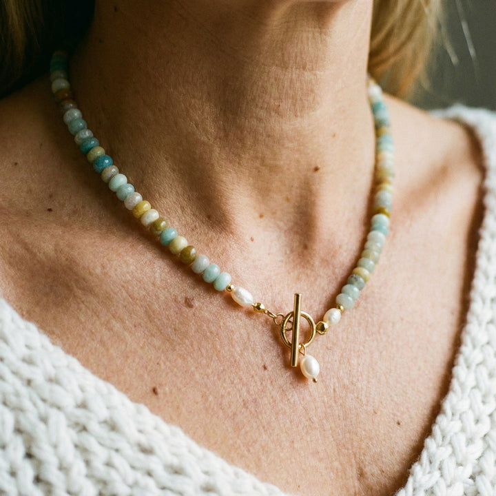 Vintage guldhalskæde med sten