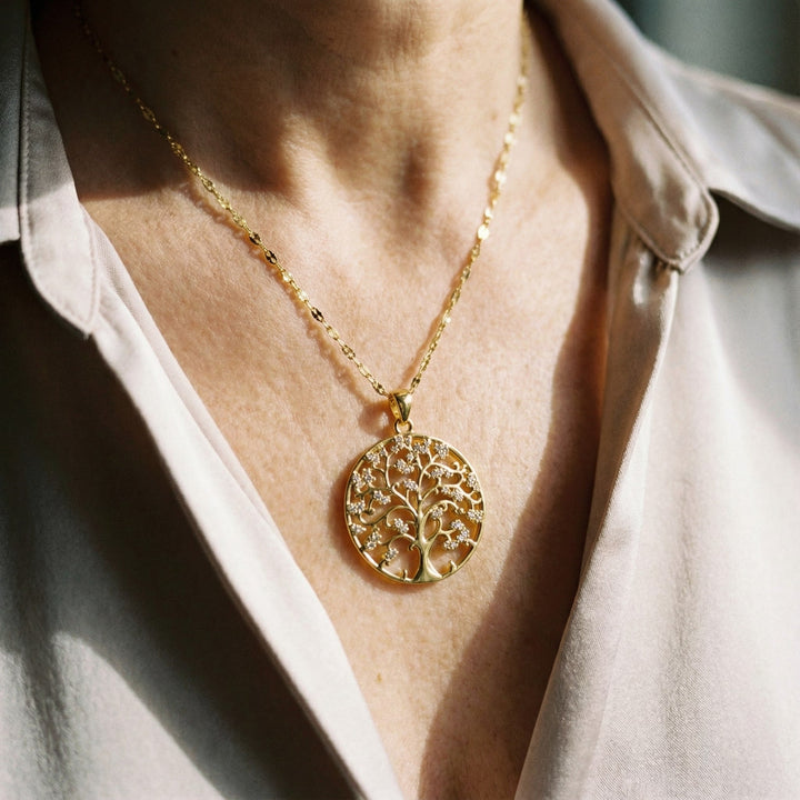 Livets Rødder Halskæde i Guld