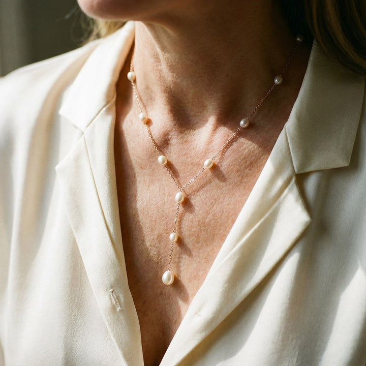 Vintage halskæde med perlevedhæng