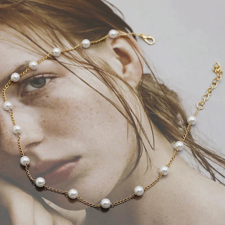 Lille perle halskæde i guld