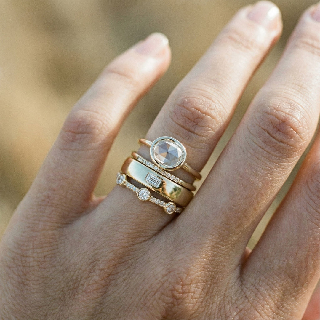 Sada Vintage Ring i Guld med Zirkon