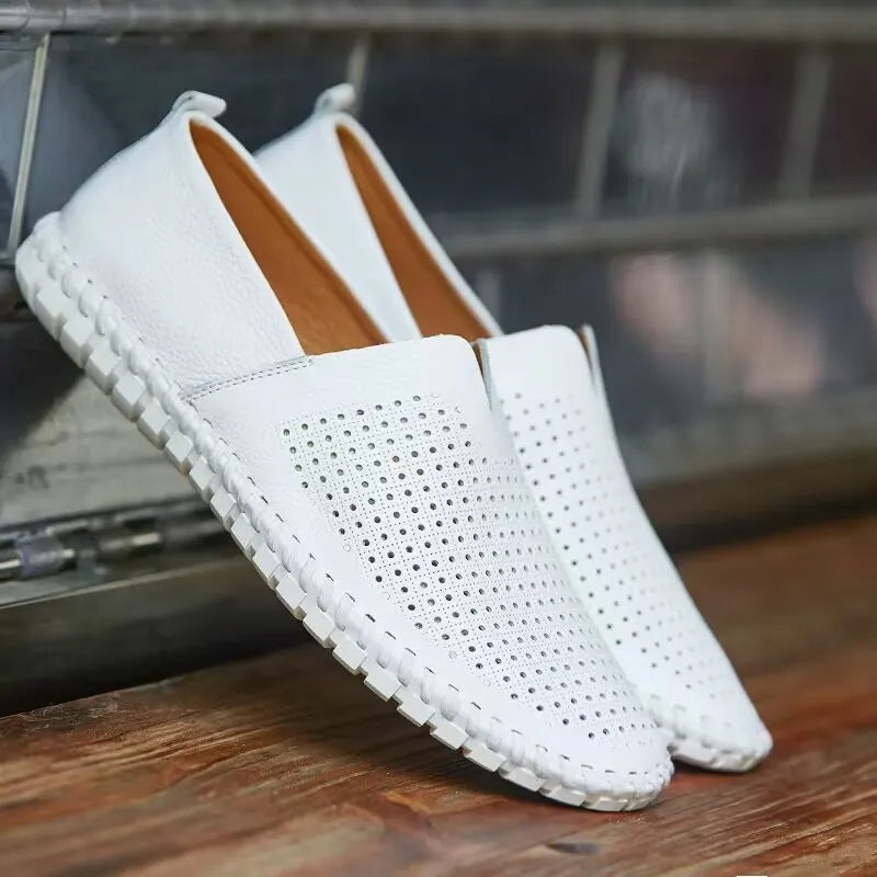 Elegant Åndbar Læder Loafers