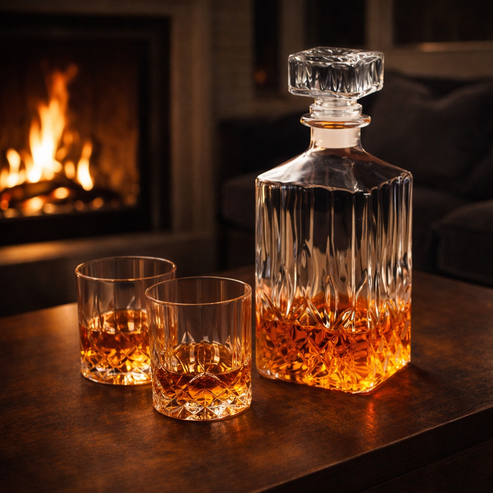 Whiskyflasker - Sæt med flasker og glas