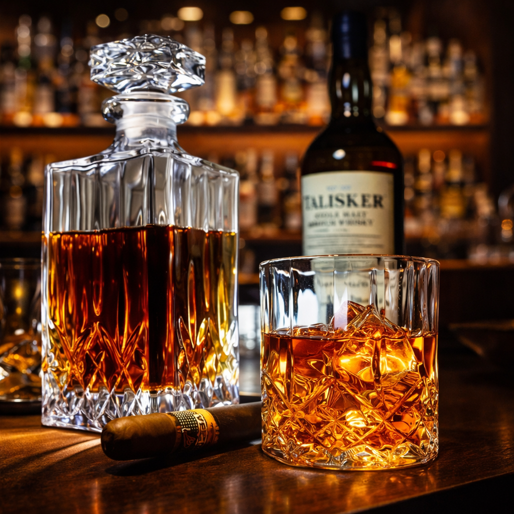 Whiskyflasker - Sæt med flasker og glas