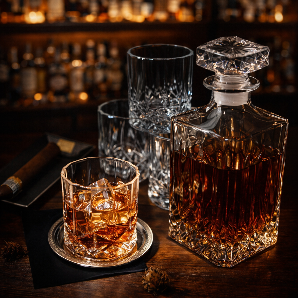 Whiskyflasker - Sæt med flasker og glas