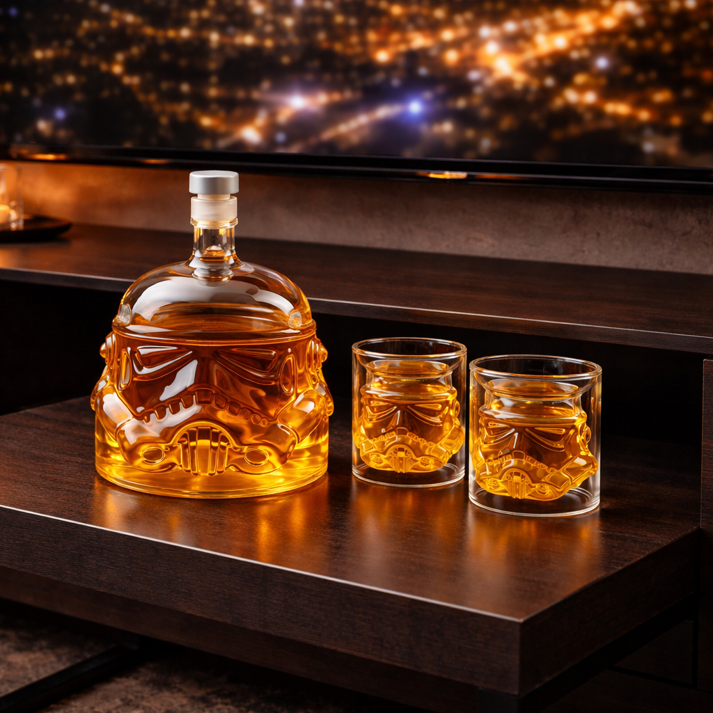 Whiskyflaske - Udgave: sæt med flasker og glas