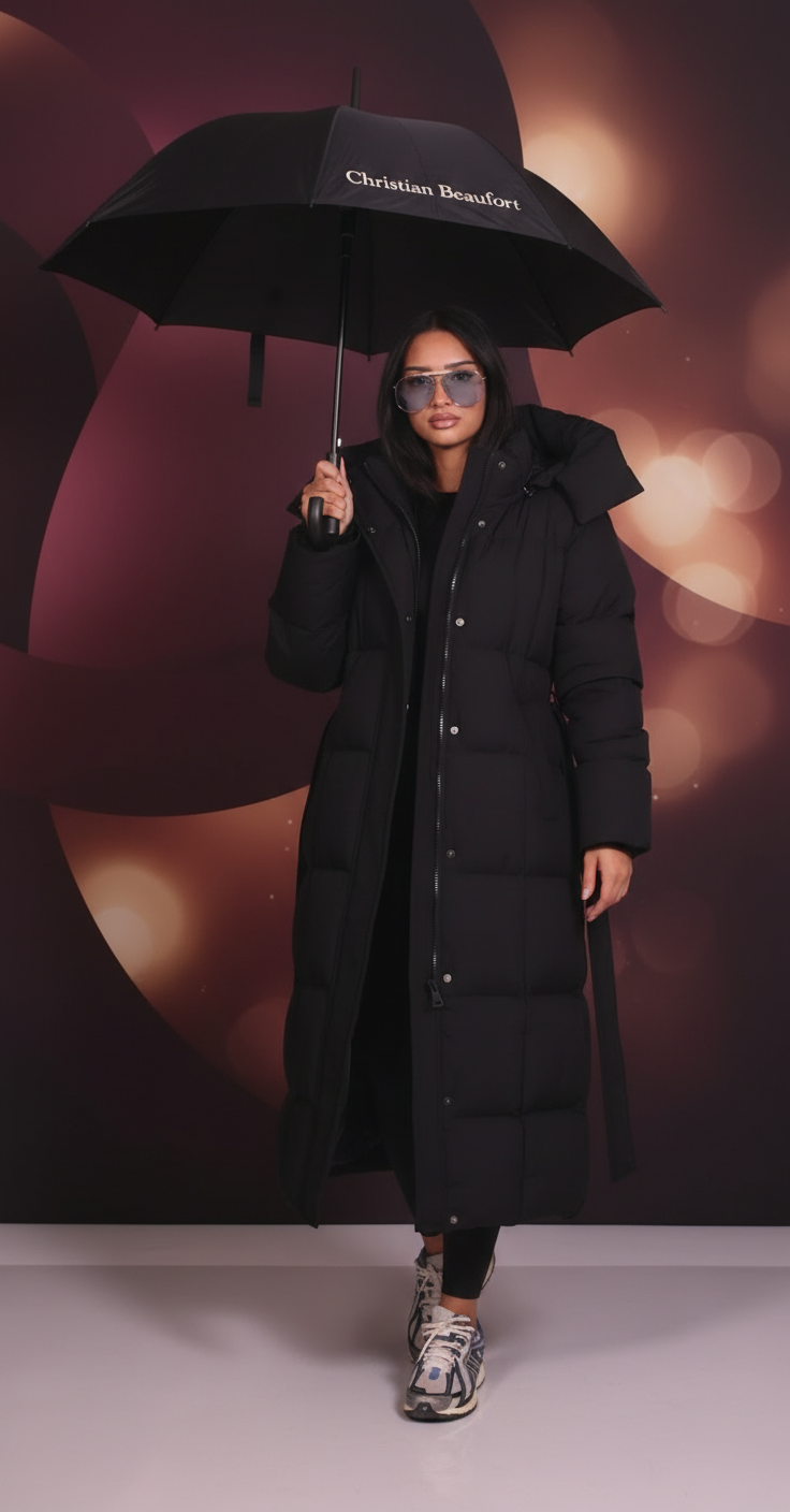 Tove - Lang quiltet jakke med bælte