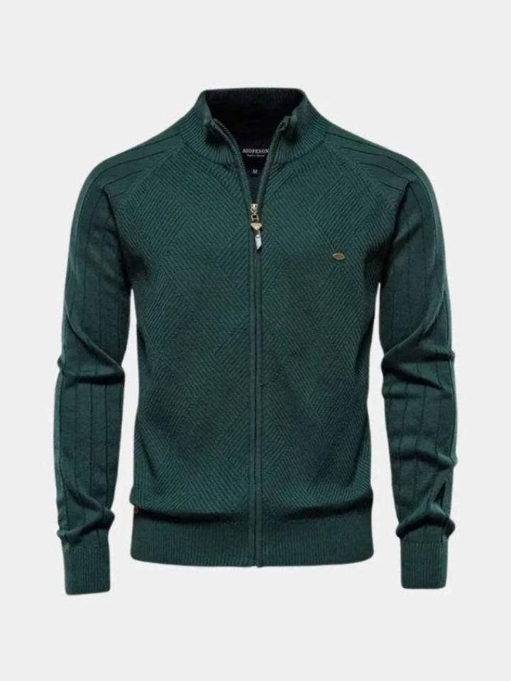 Jacquard™ | Strikcardigan med Lynlås