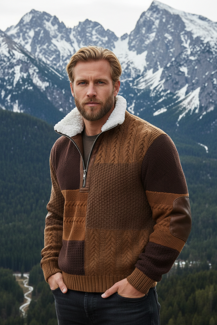 Bram - Lynlåstrøje med høj pelskant