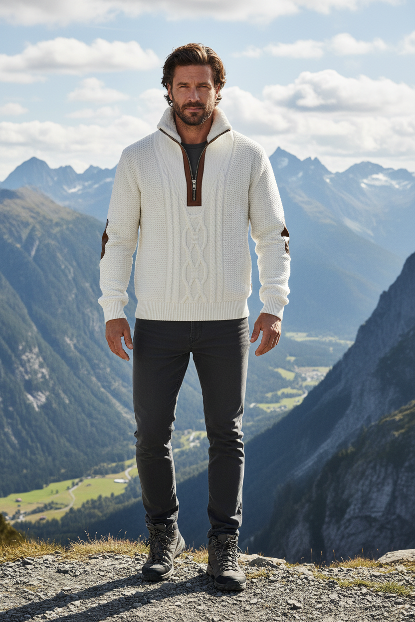 Bram - Lynlåstrøje med høj pelskant