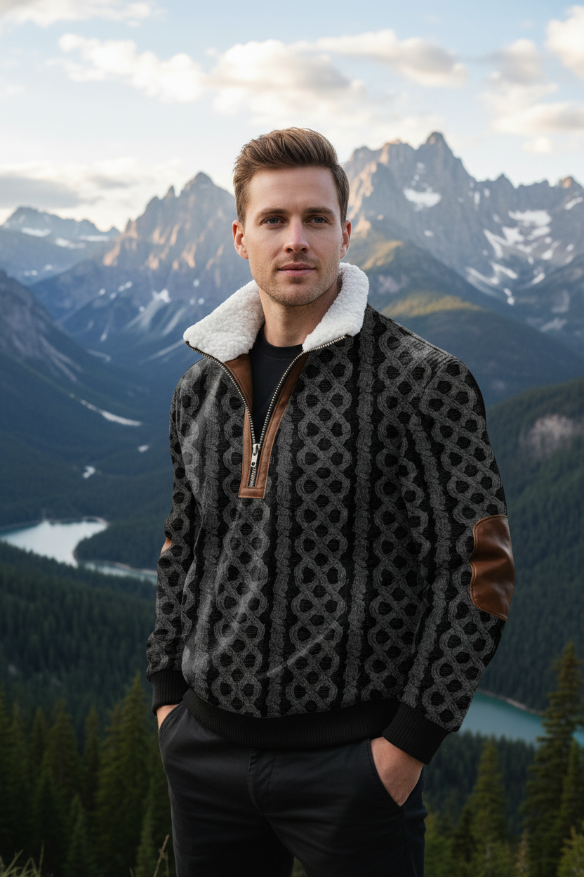 Bram - Lynlåstrøje med høj pelskant