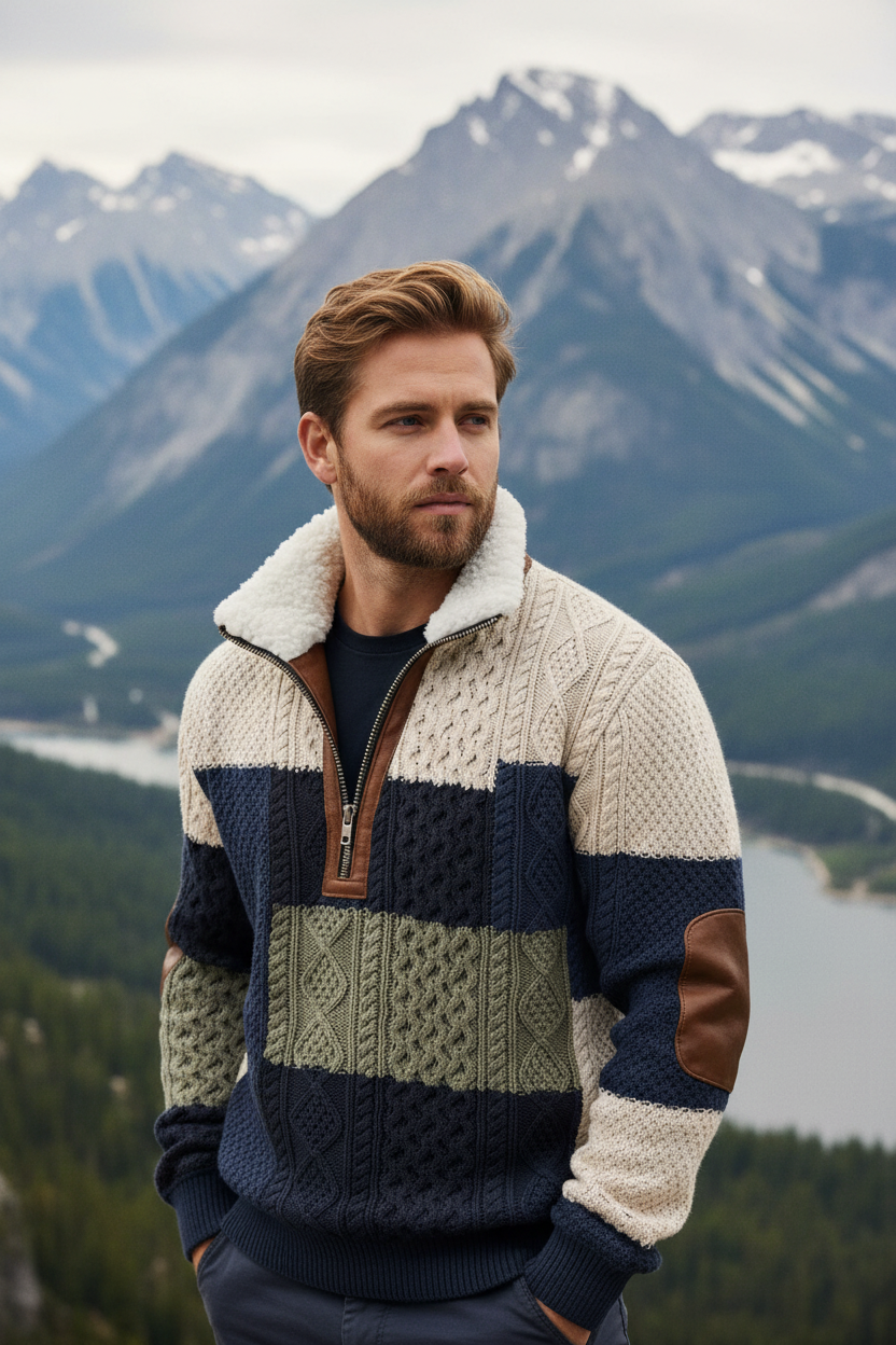 Bram - Lynlåstrøje med høj pelskant