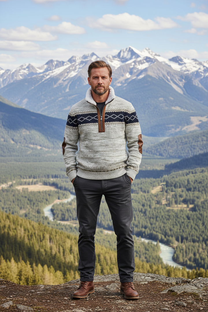 Bram - Lynlåstrøje med høj pelskant