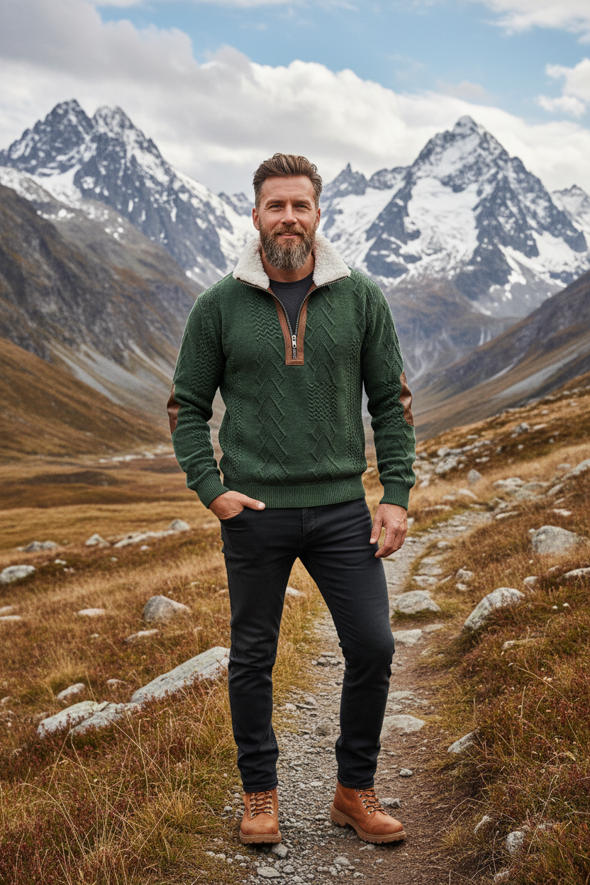 Bram - Lynlåstrøje med høj pelskant