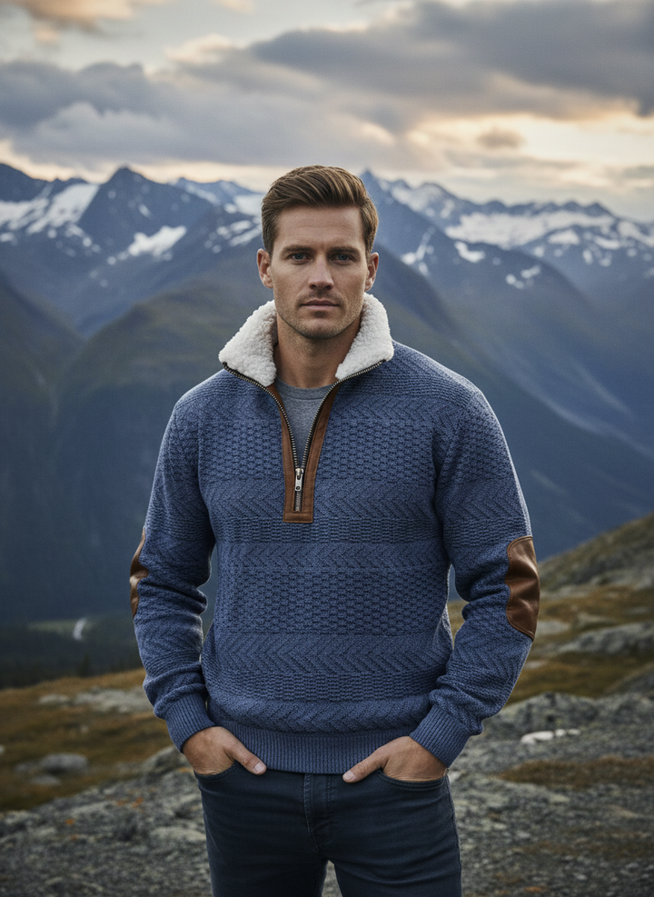 Bram - Lynlåstrøje med høj pelskant