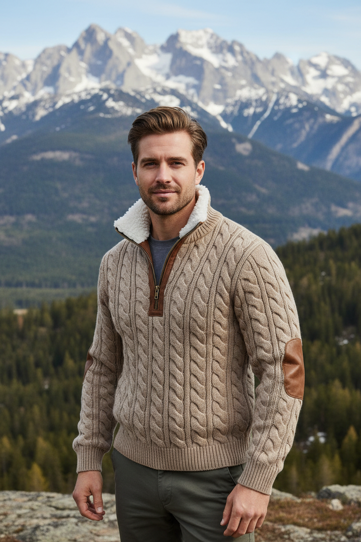 Bram - Lynlåstrøje med høj pelskant