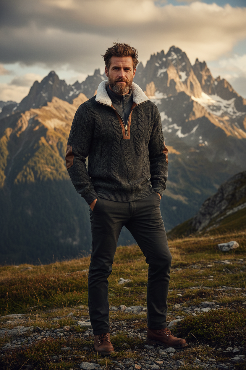 Bram - Lynlåstrøje med høj pelskant