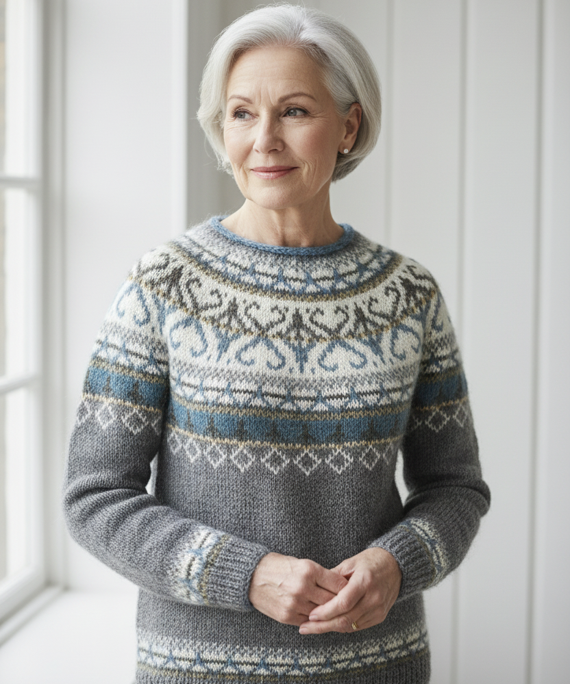 Elina – Varm trøje med bløde vinterdetaljer