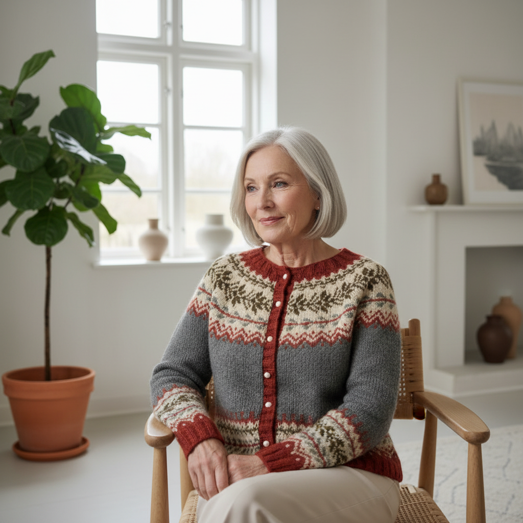 Nelia™ | Strikkede cardigan med klassisk vintermønster