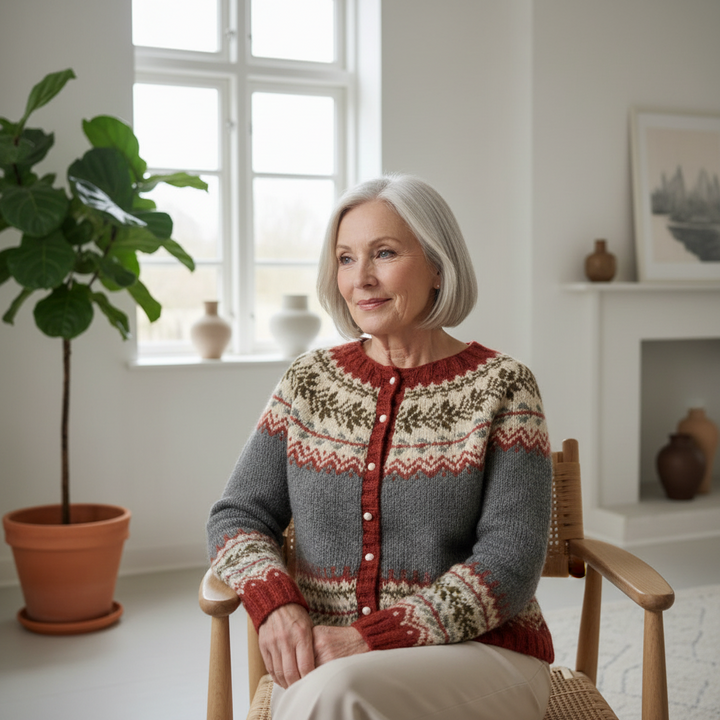 Nelia™ | Strikkede cardigan med klassisk vintermønster